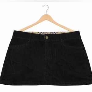 Copper Key Black Corduroy Mini Skirt Size 13 Plaid Lined Fall Preppy